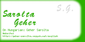 sarolta geher business card